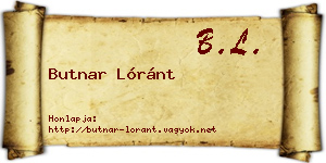 Butnar Lóránt névjegykártya